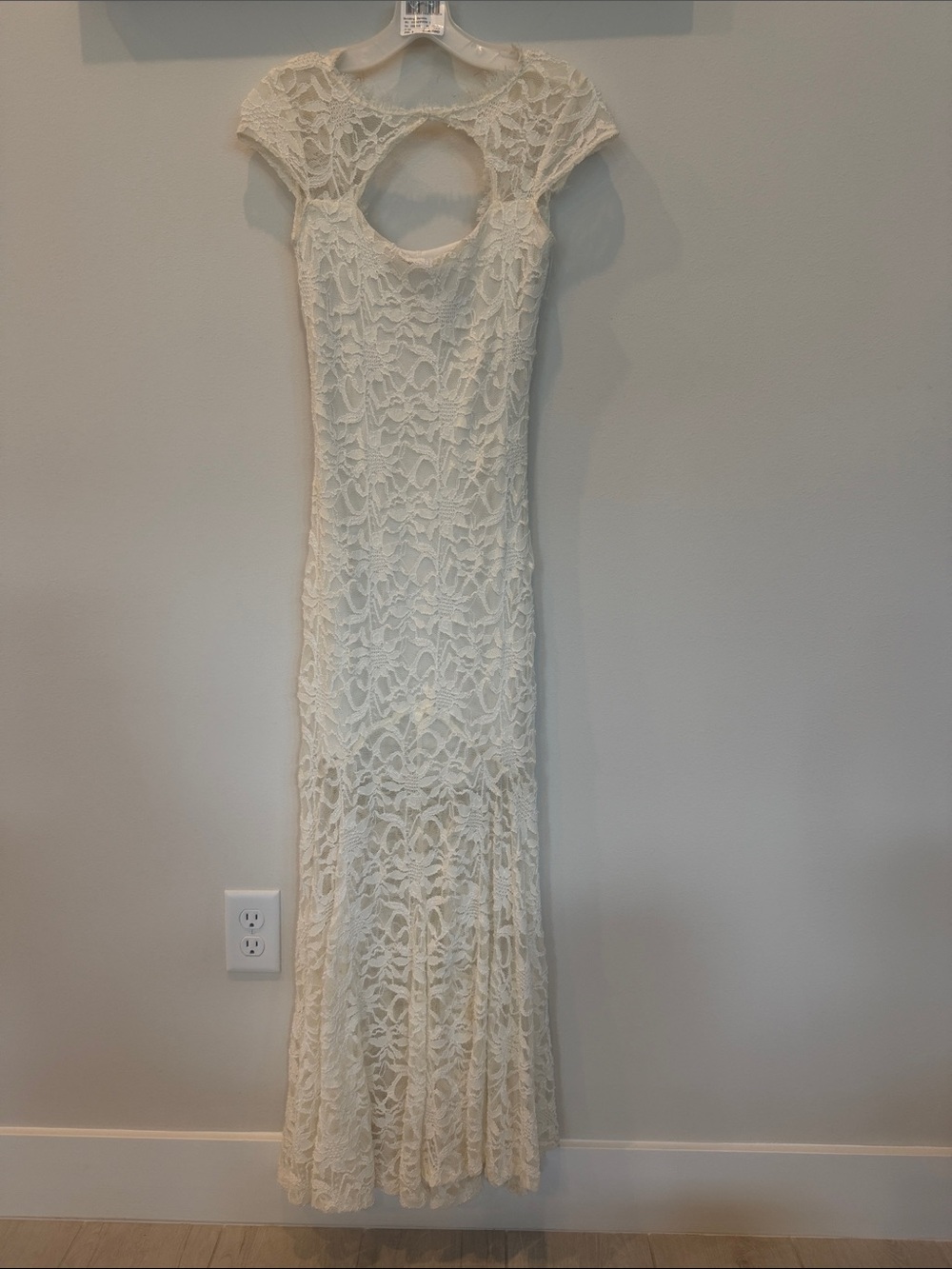 Jump Cream Lace Maxi Dress with Keyhole Back